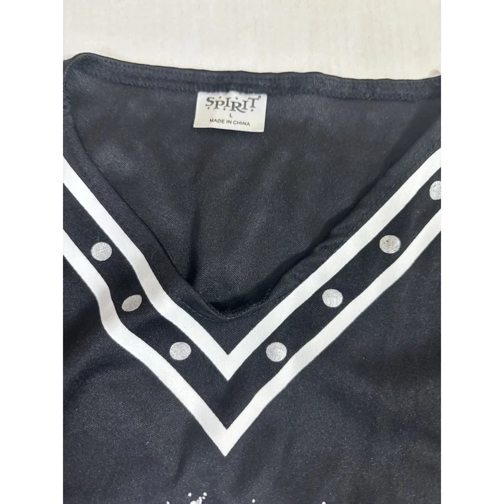 Spirit Chilling Cheerleader Halloween Costume Dress Pink And Black Size L Goth - Picture 2 of 7